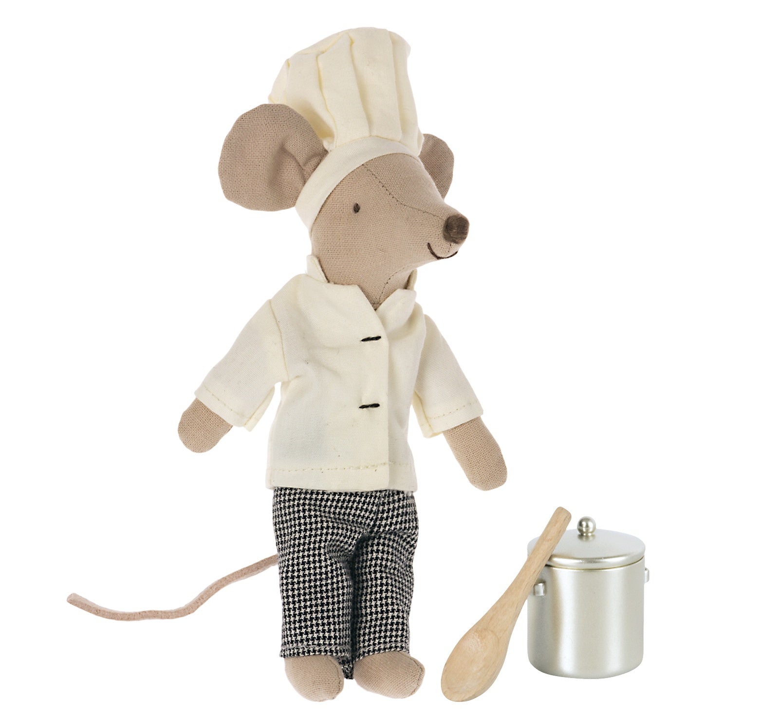 MAILEG CHEF MOUSE WITH POT AND SPOON