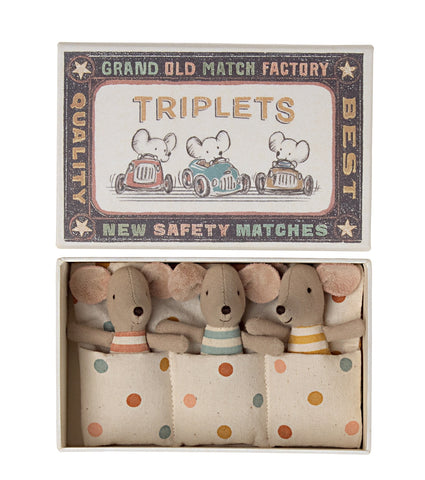 MAILEG MICE TRIPLETS BABY IN MATCHBOX