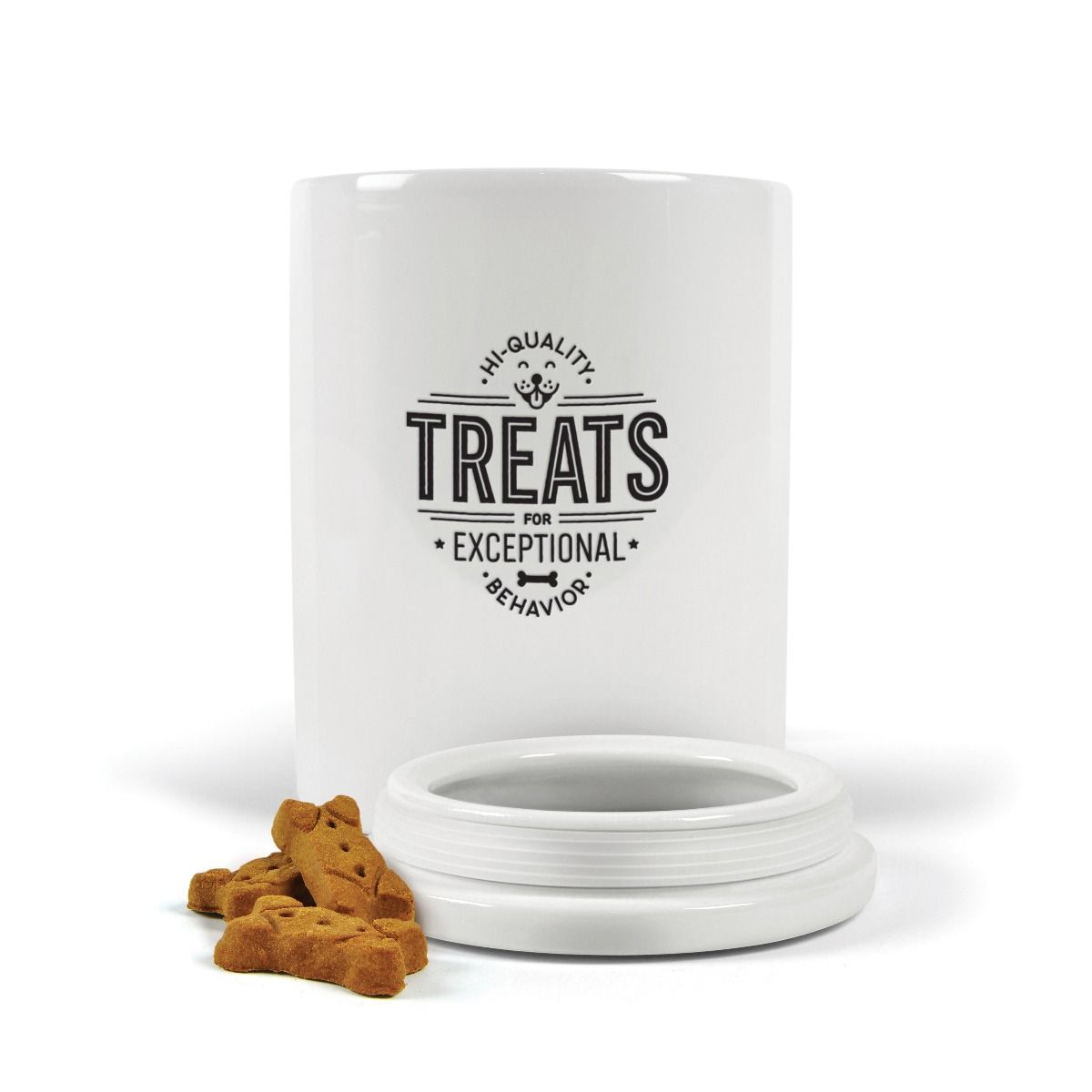 FRED HOWLIGANS CERAMIC TREAT JAR- EXCEPTIONAL BEHAVIOUR WHITE