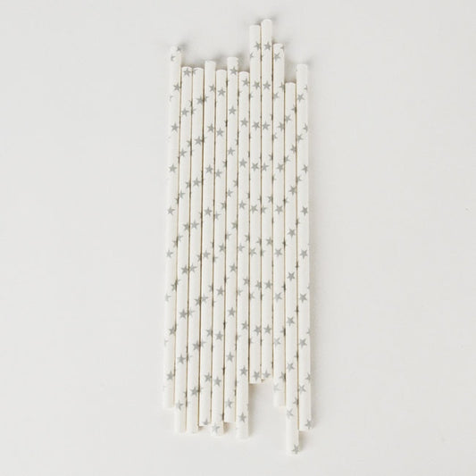 My Little Day  paper straws - silver stars