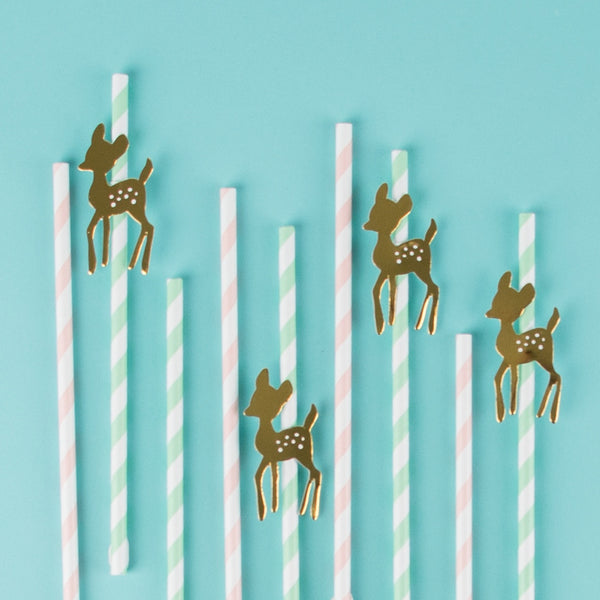 My Little Day 12 paper straws - golden fawn