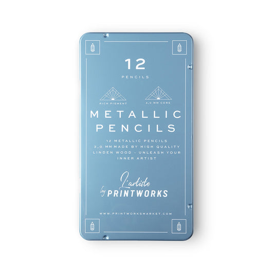 Printworks  Colour Pencils (Set Of 12) - Metallic