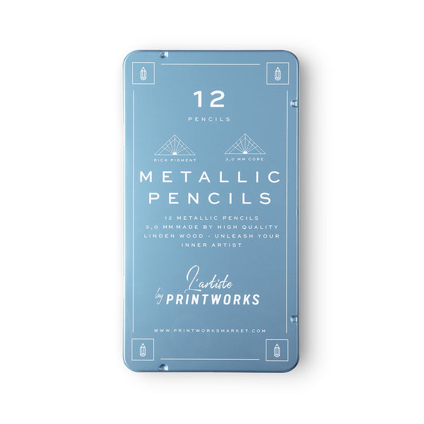 Printworks  Colour Pencils (Set Of 12) - Metallic