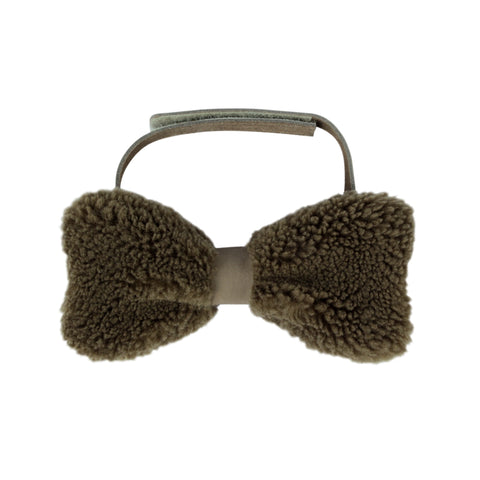 DONSJE FURRO BOW TIE Stone Curly Faux Fur