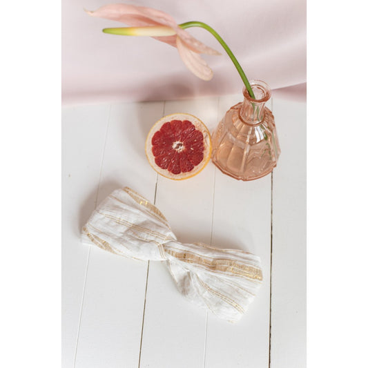 LOUISE MISHA Headband Yuriria White & Gold Stripes BABY AND KIDS