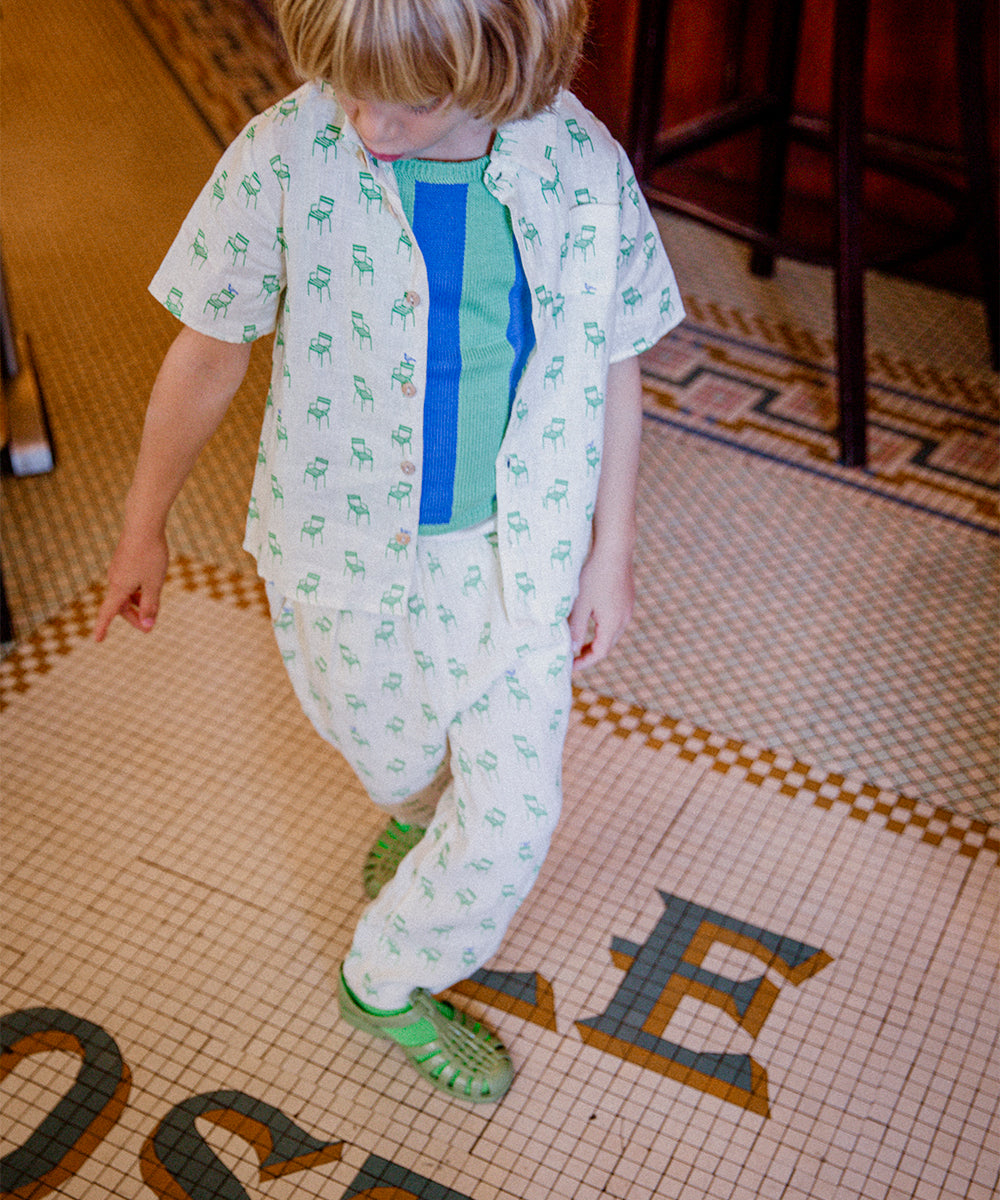 OEUF NYC Button Down Shirt Gardenia/Chair