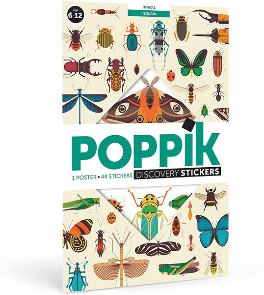 Poppik Fun Sticker Kit: Huge Illustrated Insect Poster for Children