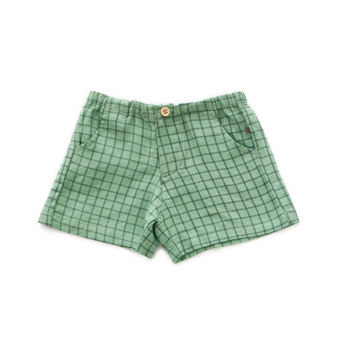 OEUF NYC Woven Shorts-Green Check