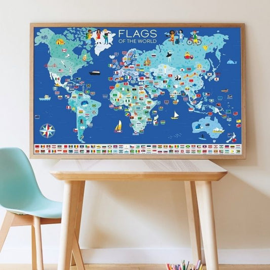 Poppik Flags of the World Sticker Poster 100x68cm