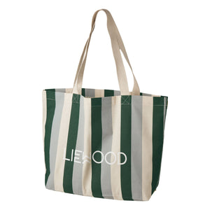 LIEWOOD  Tote Bag Big - Stripe: Garden green/sandy/dove blue