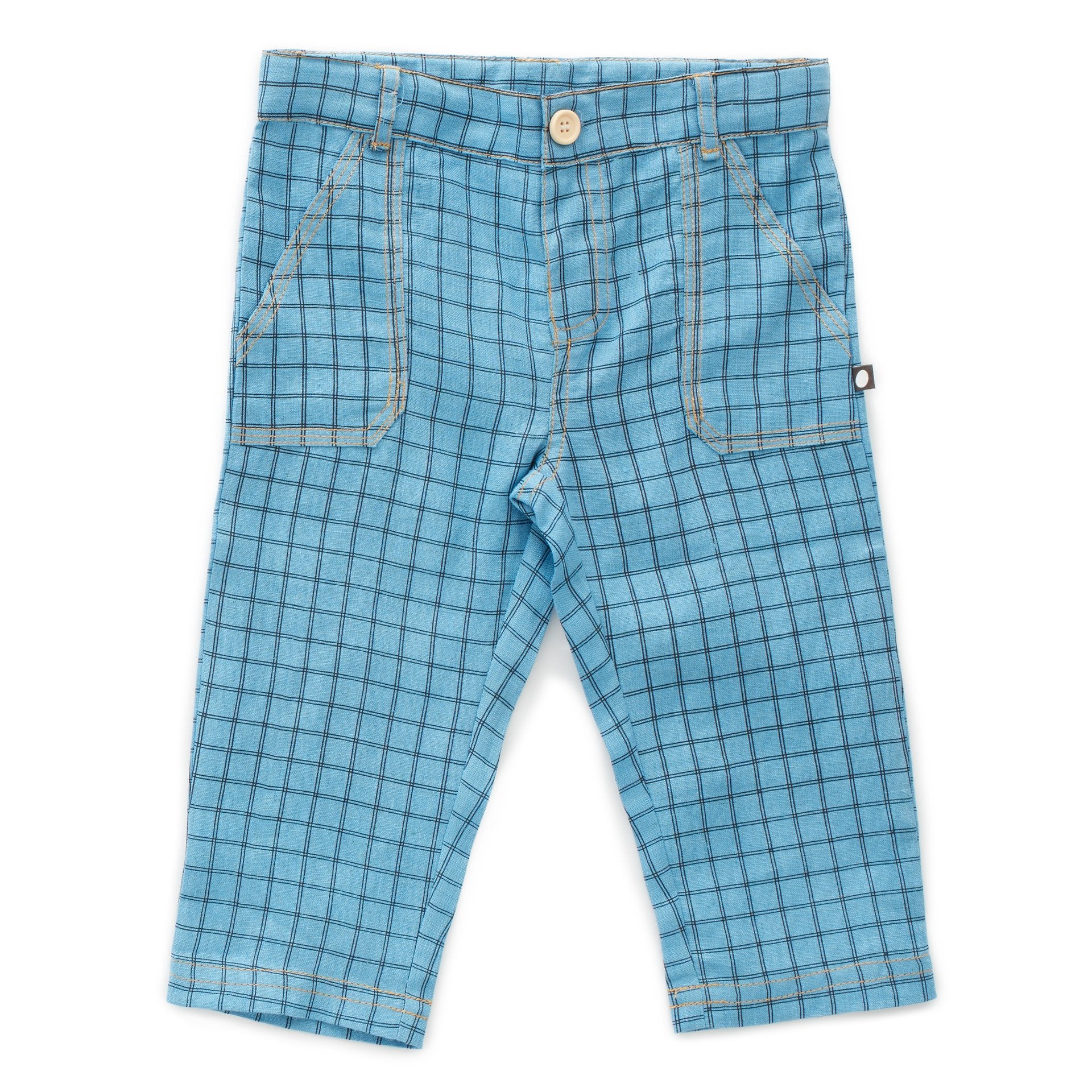 OEUF NYC Cargo Pant Blue Check