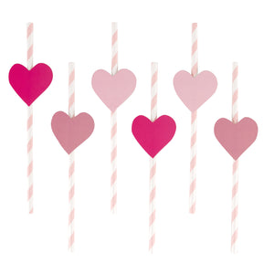 My Little Day 12 paper straws - pink heart