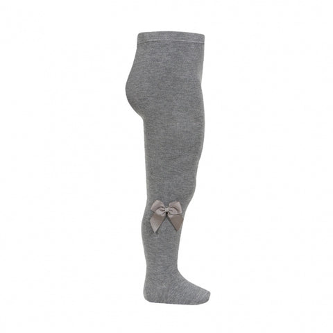 CONDOR COTTON TIGHTS WITH SIDE GROSSGRAN BOW LIGHT GREY 230