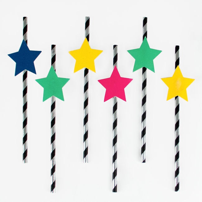 My Little Day  paper straws - disco stars