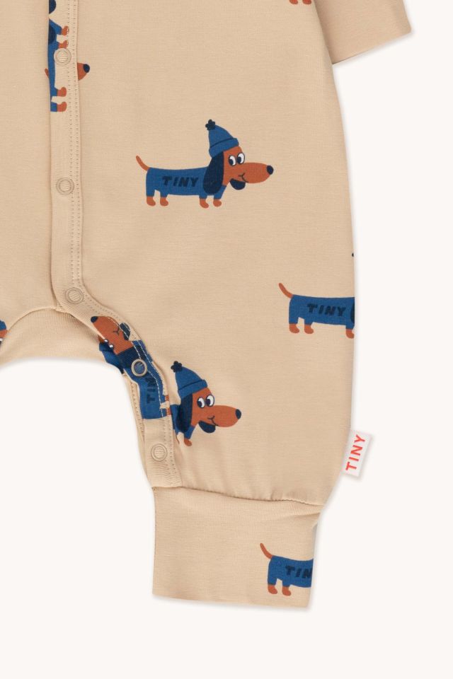 TINYCOTTONS DOGS ONE-PIECE *taupe/indigo*