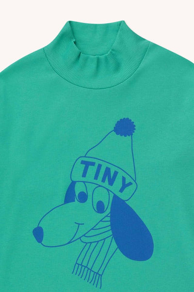 TINYCOTTONS TINY DOG MOCKNECK TEE *emerald/ultramarine*