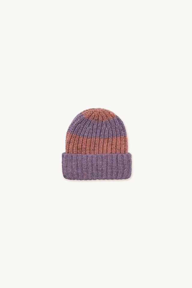 TINYCOTTONS BIG STRIPES BEANIE *violet/powder pink*