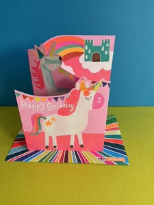 Paper Salad HAPPY BIRTHDAY UNICORN CASTLE CARD