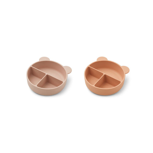 LIEWOOD CONNIE DIVIDER BOWL 2-PACK  ROSE MIX