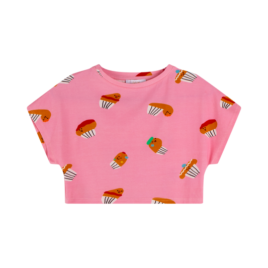 IMIN KIDS Cropped T-shirt Pink Little Cupcake Friends