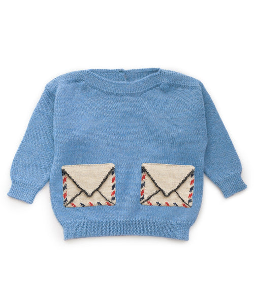 OEUF NYC Envelope Pocket Sweater Cerulean