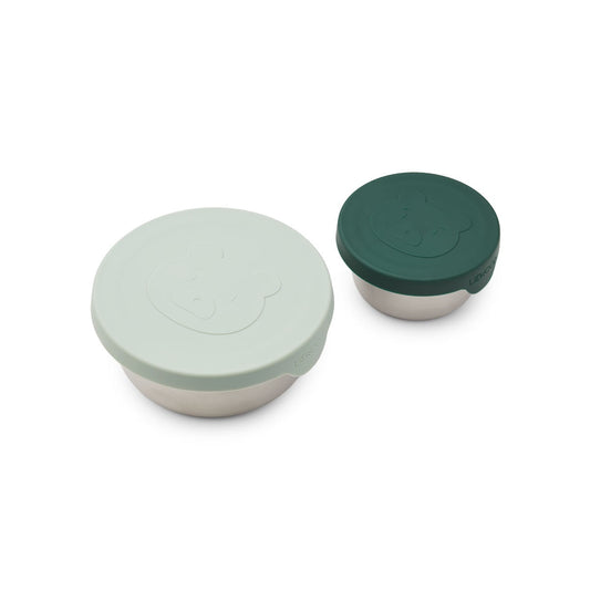 Liewood FIBY SNACK BOX SET  MR BEAR DUSTY MINT/GARDEN GREEN MIX