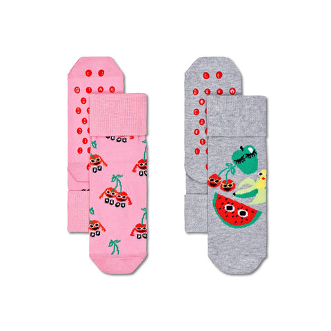 Happy Socks Kids Anti Slip Fruit Mix 2-Pack