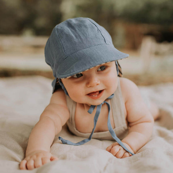 BEDHEAD HATS Reversible Baby Flap Sun Hat - Simpson / Steele