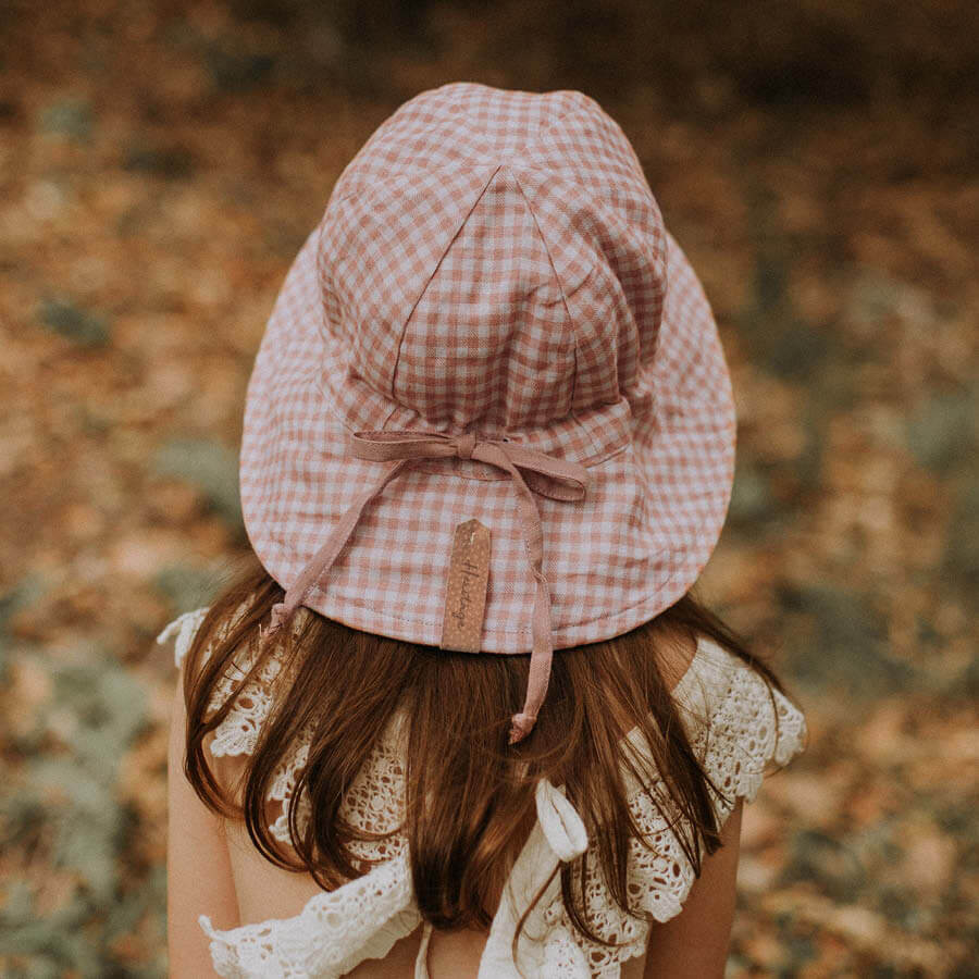 BEDHEAD HATS  Girls Reversible Sun Hat - Gingham / Rosa
