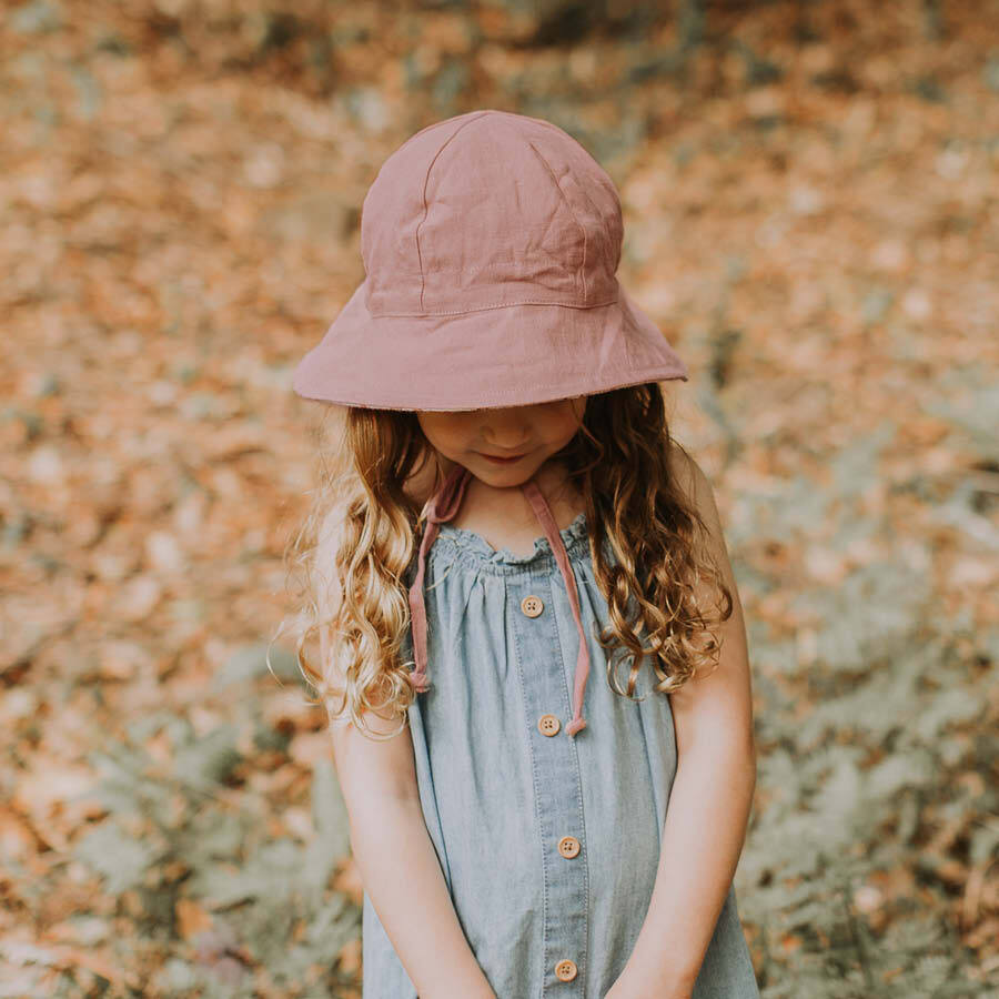 BEDHEAD HATS  Girls Reversible Sun Hat - Gingham / Rosa