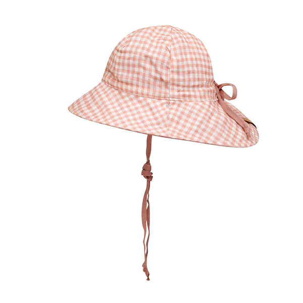 BEDHEAD HATS  Girls Reversible Sun Hat - Gingham / Rosa