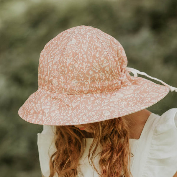 BEDHEAD HATS 'Wanderer' Girls Panelled Bucket Sun Hat - Freya / Flax