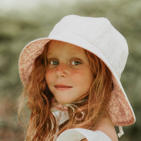 BEDHEAD HATS 'Wanderer' Girls Panelled Bucket Sun Hat - Freya / Flax