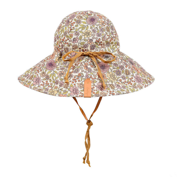 BEDHEAD HATS 'Sightseer' Girls Wide-Brimmed Sun Bonnet -Matilda / Maize