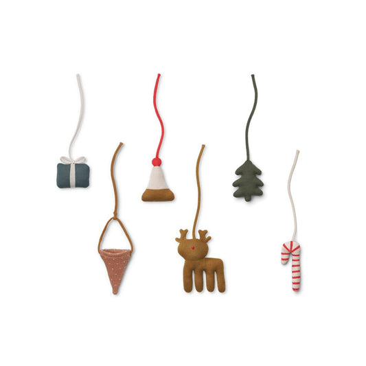 LIEWOOD HELMUT PLAYGYM ACCESSORIES 6 PACK  HOLIDAY MULTI MIX