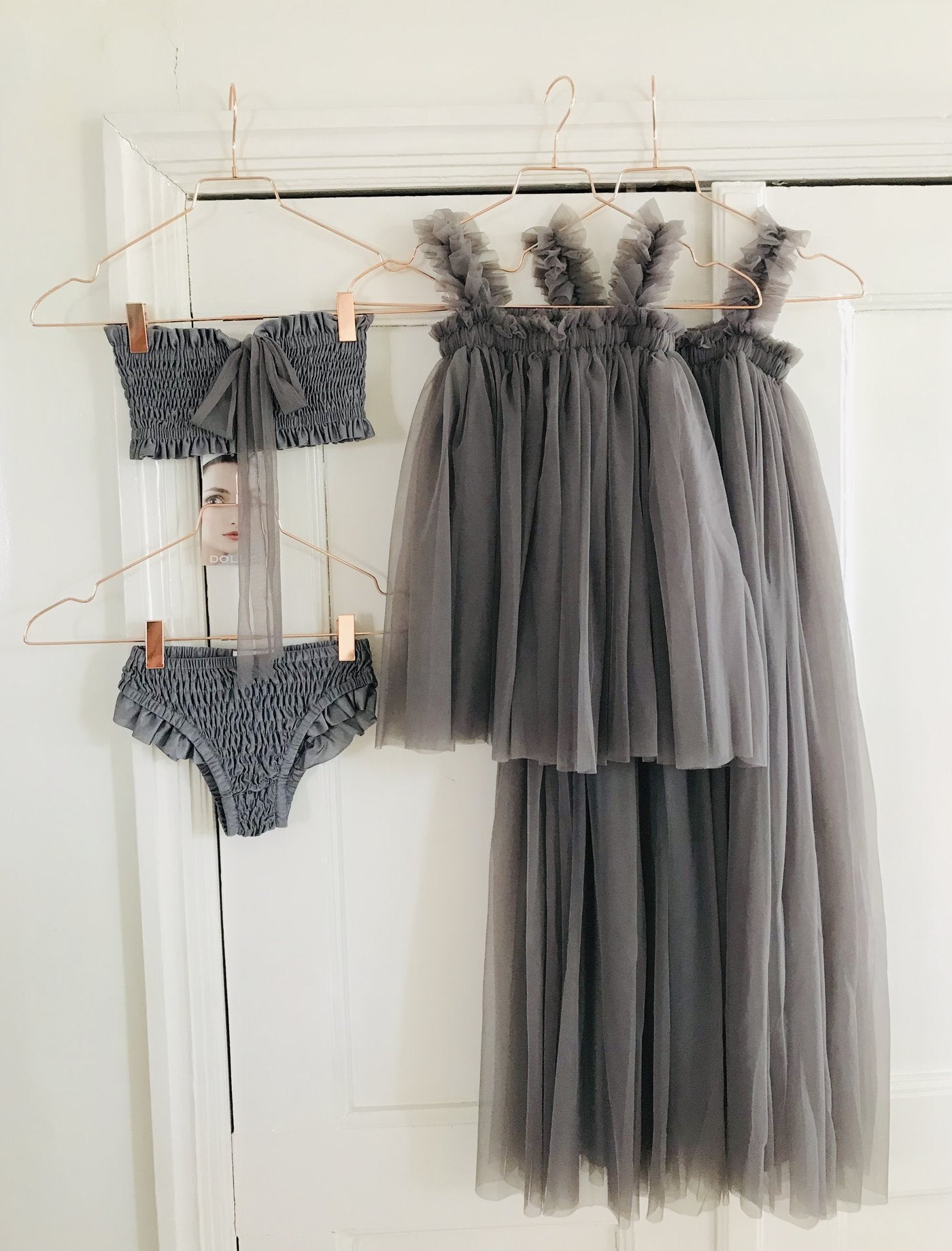 DOLLY BY LE PETIT TOM ® MAXI TUTU DRESS BEACH COVER UP DARK GREY