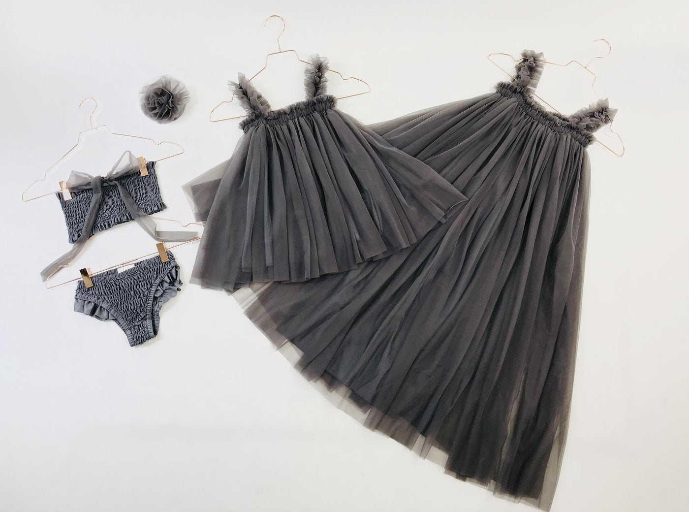 DOLLY BY LE PETIT TOM ® MAXI TUTU DRESS BEACH COVER UP DARK GREY