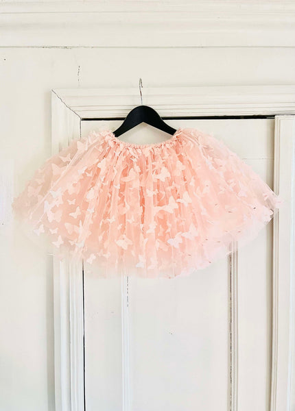 DOLLY BY LE PETIT TOM ® ALLOVER BUTTERFLIES TUTU SKIRT PINK