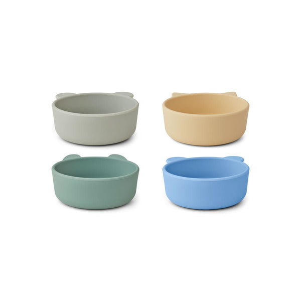Liewood Iggy Silicone Bowls 4 Pack - Peppermint multi mix