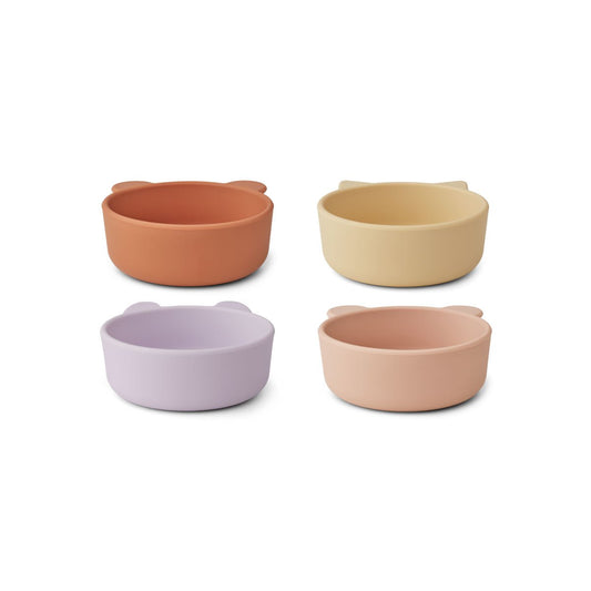 Liewood  Iggy Silicone Bowls 4 Pack - Light lavender multi mix