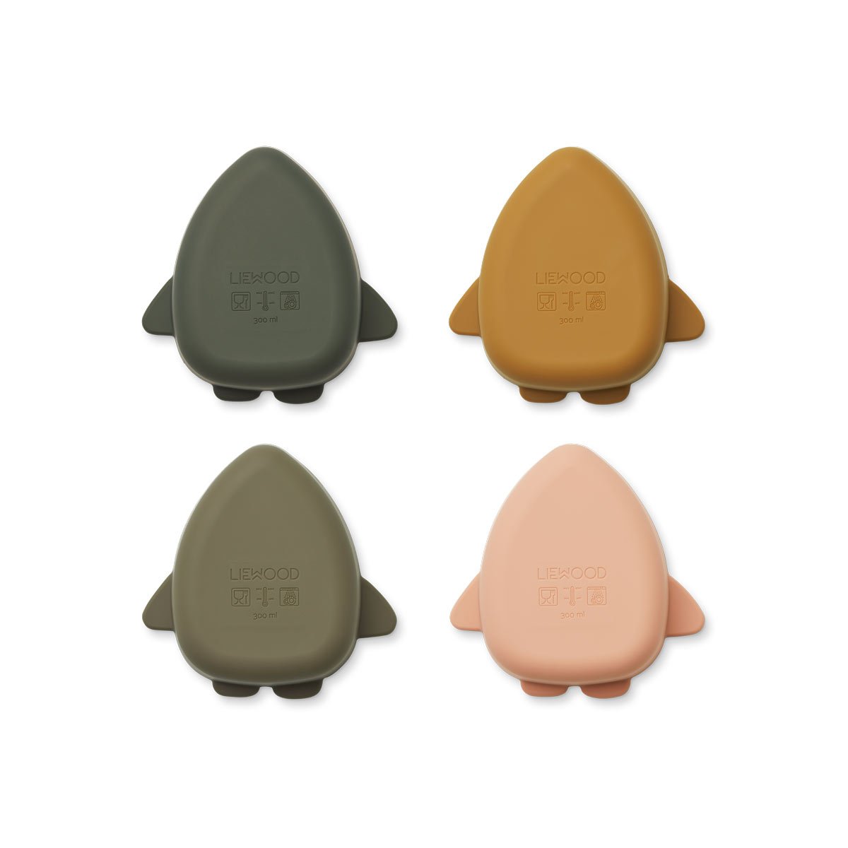 LIEWOOD Iggy Silicone Bowls 4 Pack - Space multi mix