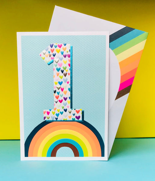 Paper Salad  AGE 1 BOY BIRTHDAY CARD