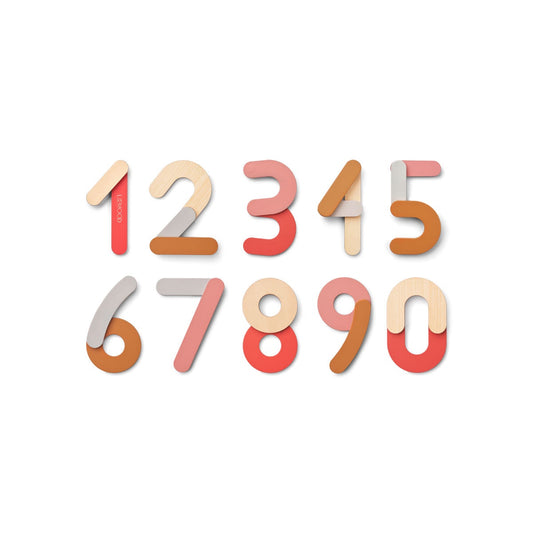 LIEWOOD JOTA MAGNETIC NUMBERS DUSTY RASPBERRY MULTI MIX