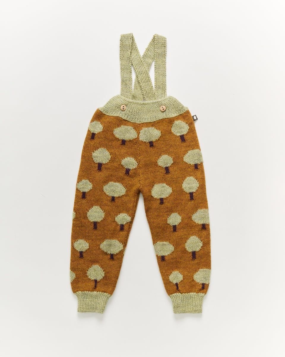 OEUF NYC Tree Motif Suspender Pants Acorn