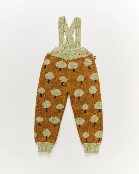 OEUF NYC Tree Motif Suspender Pants Acorn