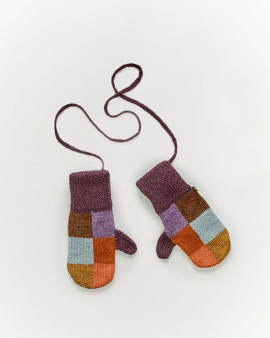 OEUF NYC Patchwork Mittens Huckleberry