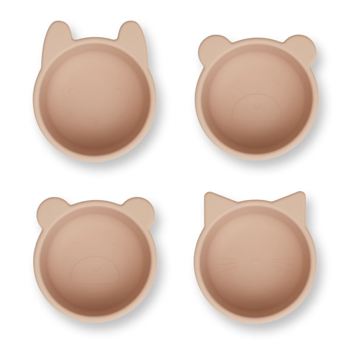 LIEWOOD MALENE SILICONE BOWLS 4 PACK - ROSE