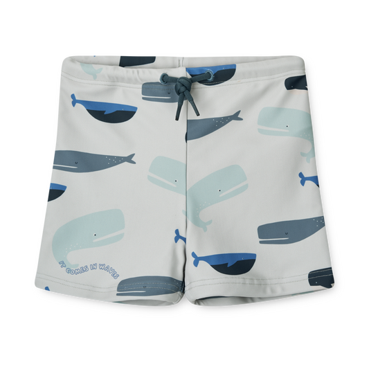 LIEWOOD OTTO SWIM PANTS WHALES / CLOUD BLUE