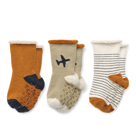 LIEWOOD ELOY ANTI-SLIP BABY SOCKS 3-PACK GONE FLYING MIX