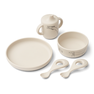 LIEWOOD RYLE PRINTED BABY TABLEWARE SET DOG / SANDY